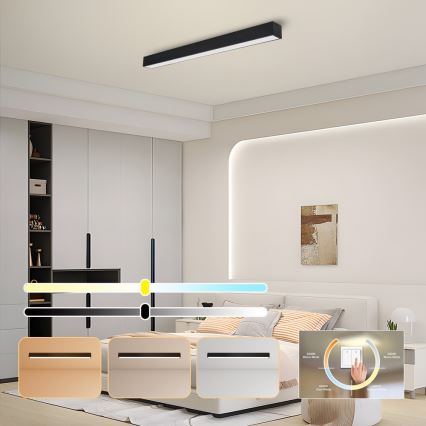 Immax NEO 07256L - LED Prigušiva stropna svjetiljka NEO LITE LUNGO LED/38W/230V 3000-6000K Wi-Fi Tuya crna + daljinski upravljač