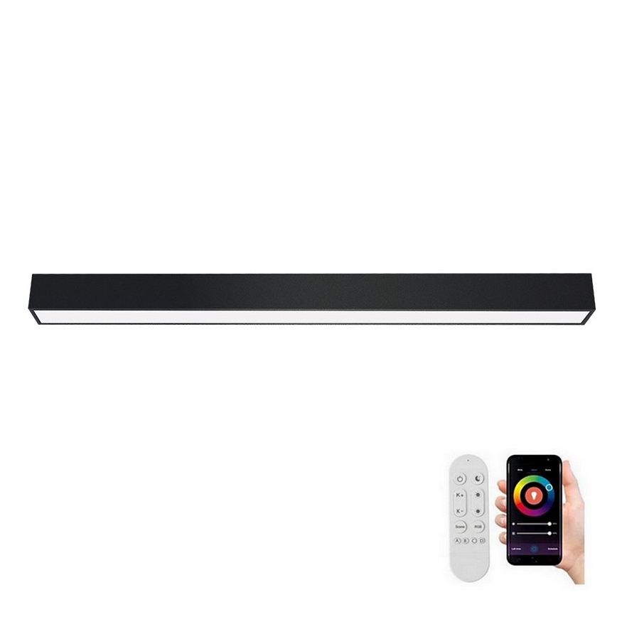 Immax NEO 07256L - LED stropna svjetiljka s prigušivanjem NEO LITE LUNGO LED/38W/230V 3000-6000K Wi-Fi Tuya crna + daljinski upravljač