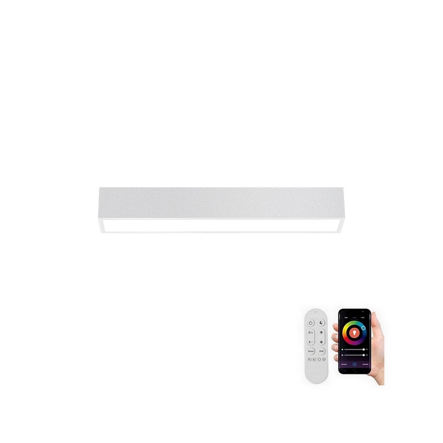 Immax NEO 07257L - LED Prigušiva stropna svjetiljka NEO LITE LUNGO LED/20W/230V 3000-6000K Wi-Fi Tuya bijela + daljinski upravljač