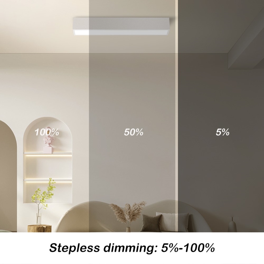 Immax NEO 07257L - LED Prigušiva stropna svjetiljka NEO LITE LUNGO LED/20W/230V 3000-6000K Wi-Fi Tuya bijela + daljinski upravljač