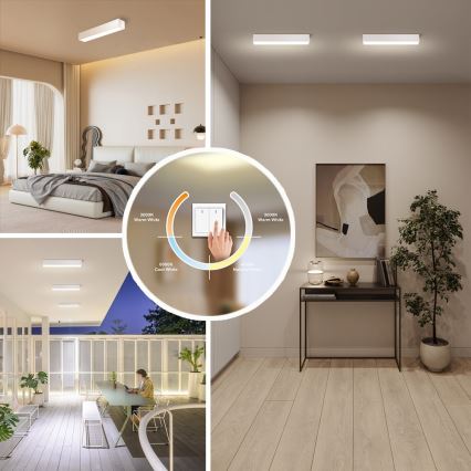Immax NEO 07257L - LED Prigušiva stropna svjetiljka NEO LITE LUNGO LED/20W/230V 3000-6000K Wi-Fi Tuya bijela + daljinski upravljač