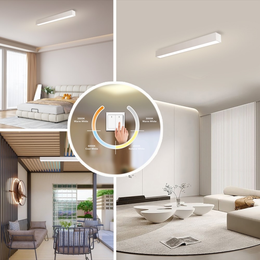 Immax NEO 07258L - LED stropna svjetiljka s mogućnošću prigušivanja NEO LITE LUNGO LED/29W/230V 3000-6000K Wi-Fi Tuya bijela + daljinski upravljač