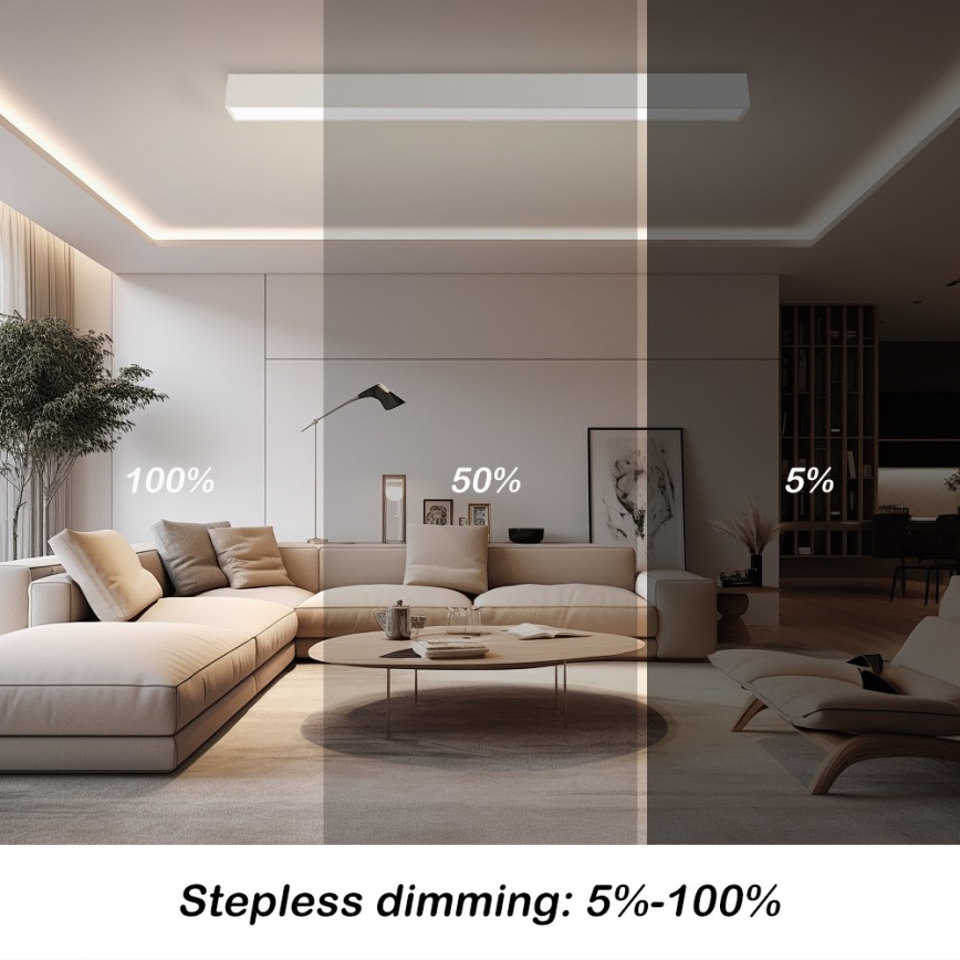 Immax NEO 07259L - LED stropna svjetiljka s prigušivanjem NEO LITE LUNGO LED/38W/230V 3000-6000K Wi-Fi Tuya bijela + daljinski upravljač