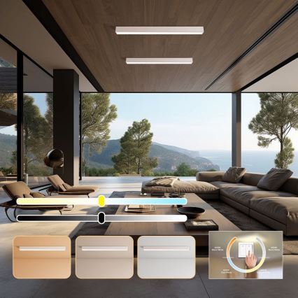 Immax NEO 07259L - LED stropna svjetiljka s prigušivanjem NEO LITE LUNGO LED/38W/230V 3000-6000K Wi-Fi Tuya bijela + daljinski upravljač