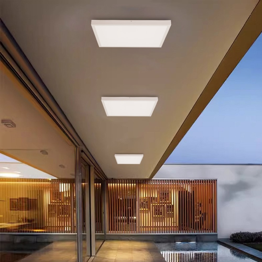Immax NEO 07277L - LED stropna svjetiljka za kupaonicu s mogućnošću prigušivanja NEO LITE FRAME LED/50W/230V IP44 Wi-Fi Tuya + daljinski upravljač bijela