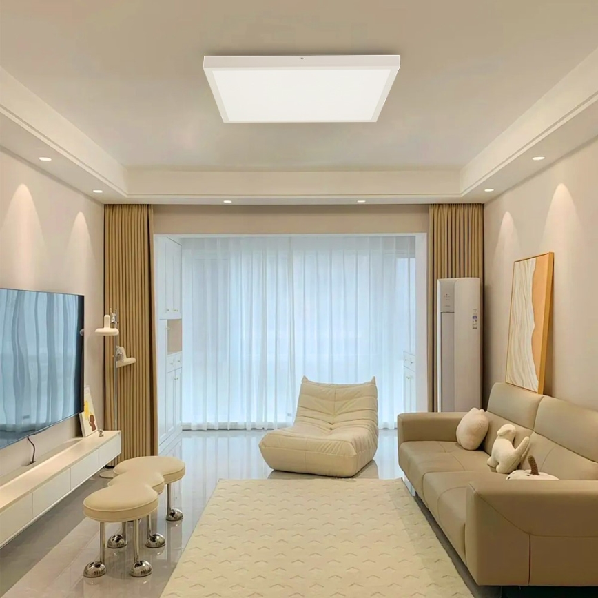 Immax NEO 07277L - LED Prigušiva stropna svjetiljka za kupaonicu NEO LITE FRAME LED/50W/230V IP44 Wi-Fi Tuya +daljinski upravljač bijela