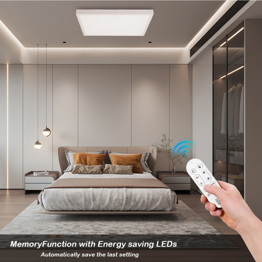 Immax NEO 07277L - LED Prigušiva stropna svjetiljka za kupaonicu NEO LITE FRAME LED/50W/230V IP44 Wi-Fi Tuya +daljinski upravljač bijela
