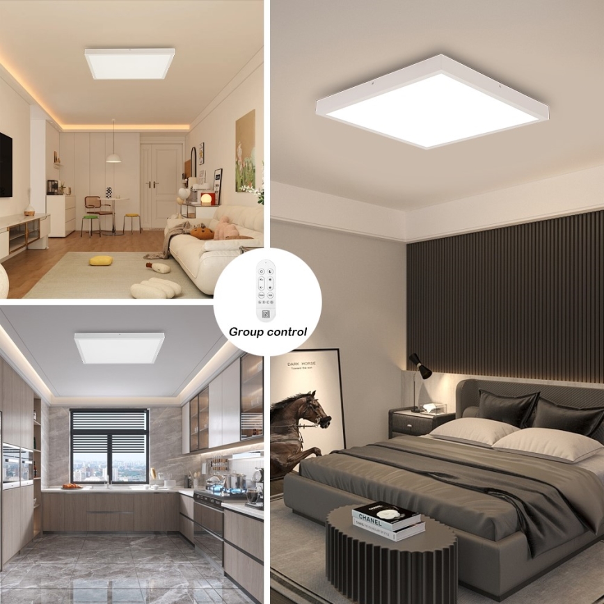 Immax NEO 07277L - LED Prigušiva stropna svjetiljka za kupaonicu NEO LITE FRAME LED/50W/230V IP44 Wi-Fi Tuya +daljinski upravljač bijela