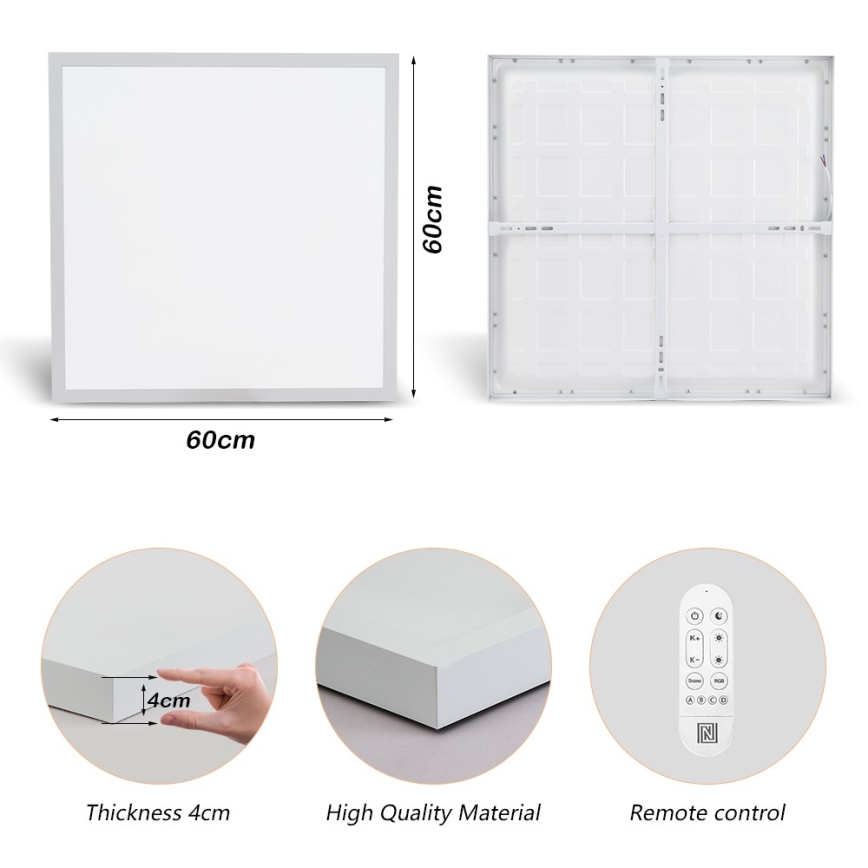 Immax NEO 07277L - LED Prigušiva stropna svjetiljka za kupaonicu NEO LITE FRAME LED/50W/230V IP44 Wi-Fi Tuya +daljinski upravljač bijela
