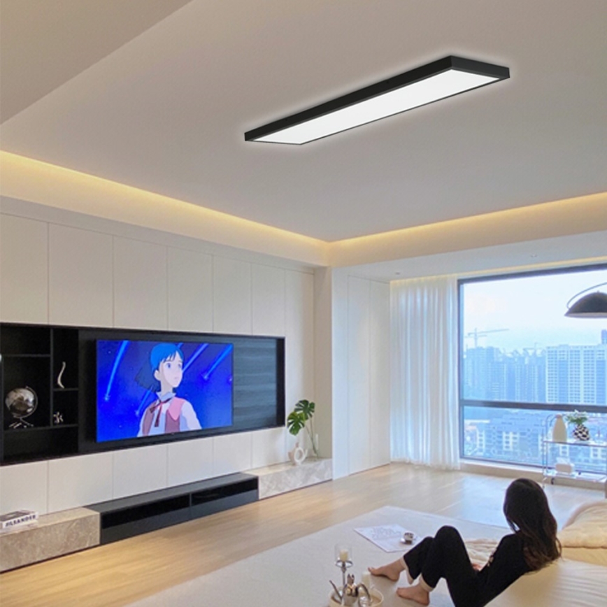 Immax NEO 07278L - LED Prigušiva stropna svjetiljka za kupaonicu NEO LITE FRAME LED/50W/230V IP44 Wi-Fi Tuya + daljinski upravljač crna