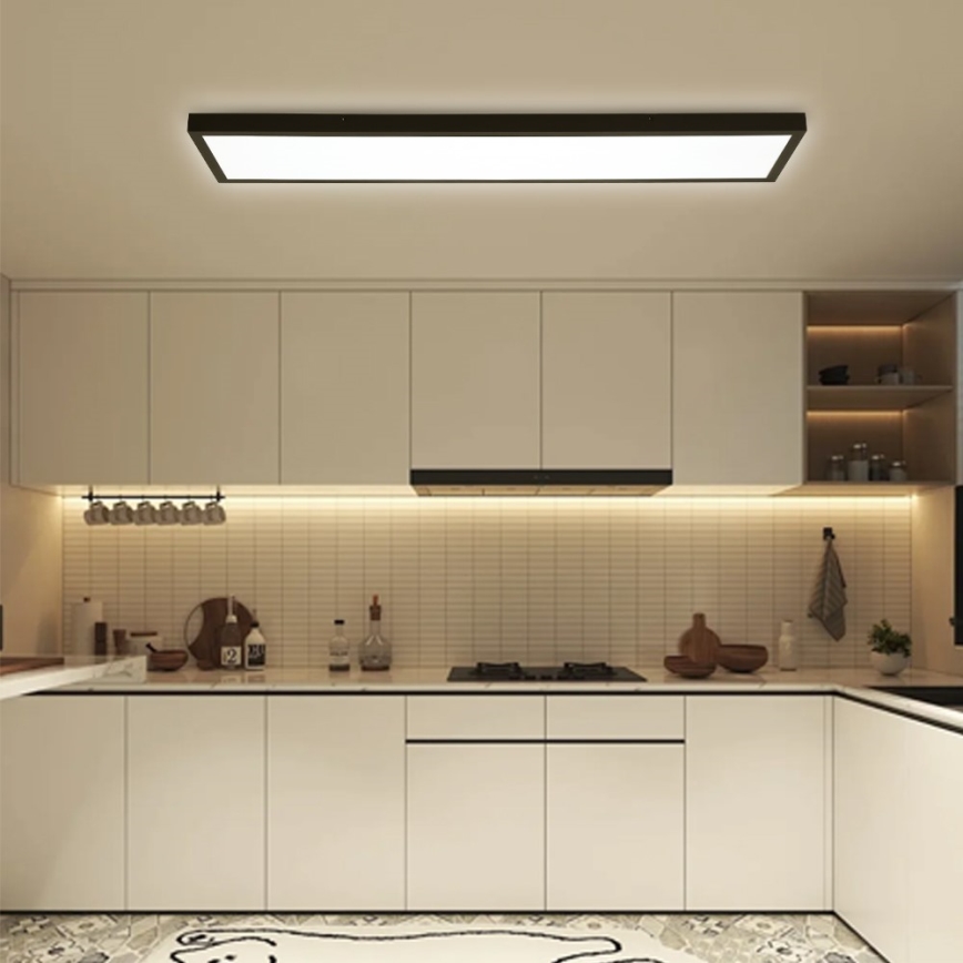 Immax NEO 07278L - LED Prigušiva stropna svjetiljka za kupaonicu NEO LITE FRAME LED/50W/230V IP44 Wi-Fi Tuya + daljinski upravljač crna