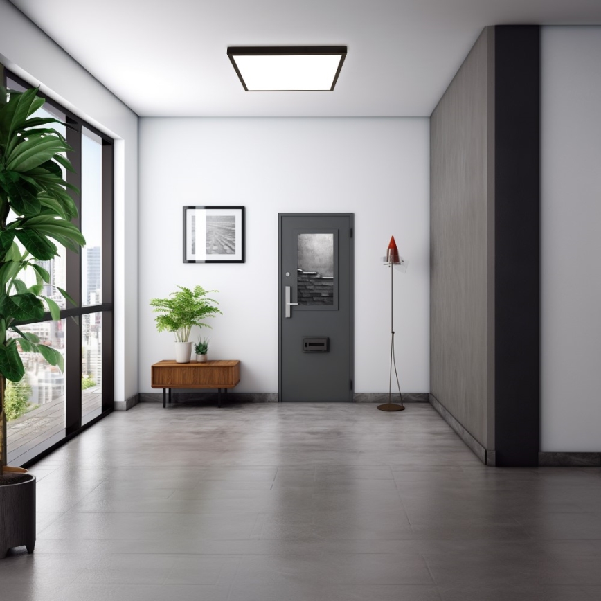 Immax NEO 07279L - LED Prigušiva stropna svjetiljka za kupaonicu NEO LITE FRAME LED/50W/230V IP44 Wi-Fi Tuya + daljinski upravljač crna