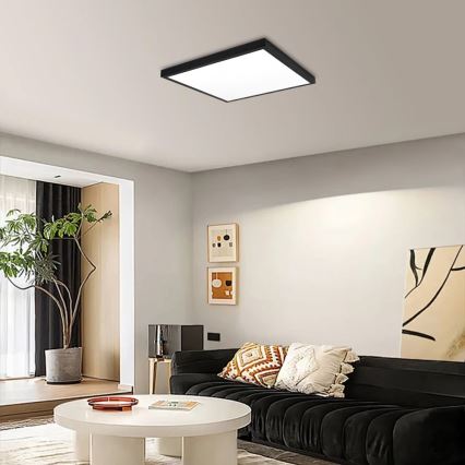 Immax NEO 07279L - LED Prigušiva stropna svjetiljka za kupaonicu NEO LITE FRAME LED/50W/230V IP44 Wi-Fi Tuya + daljinski upravljač crna