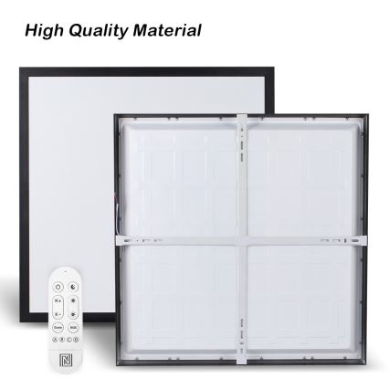 Immax NEO 07279L - LED Prigušiva stropna svjetiljka za kupaonicu NEO LITE FRAME LED/50W/230V IP44 Wi-Fi Tuya + daljinski upravljač crna