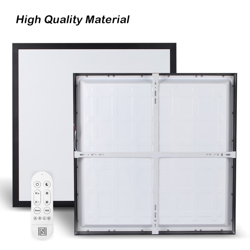 Immax NEO 07279L - LED Prigušiva stropna svjetiljka za kupaonicu NEO LITE FRAME LED/50W/230V IP44 Wi-Fi Tuya + daljinski upravljač crna