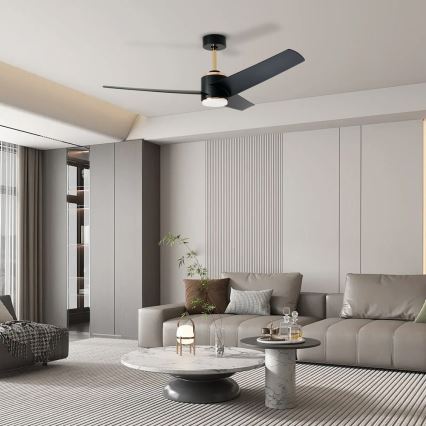 Immax NEO 07280L - LED Prigušivi stropni ventilator BEAUTY LED/18W/230V Wi-Fi Tuya crna + daljinski upravljač