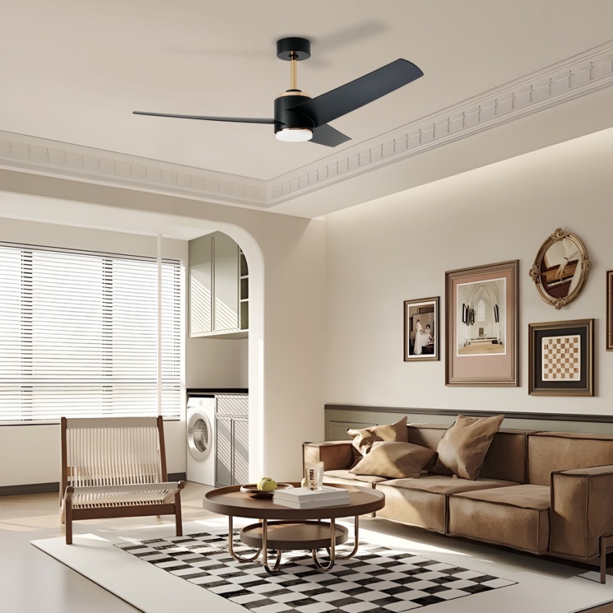 Immax NEO 07280L - LED Prigušivi stropni ventilator BEAUTY LED/18W/230V Wi-Fi Tuya crna + daljinski upravljač