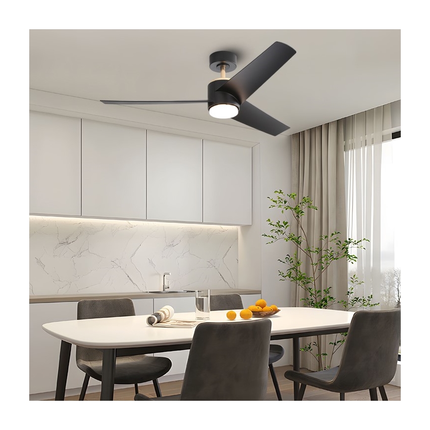 Immax NEO 07280L - LED Prigušivi stropni ventilator BEAUTY LED/18W/230V Wi-Fi Tuya crna + daljinski upravljač