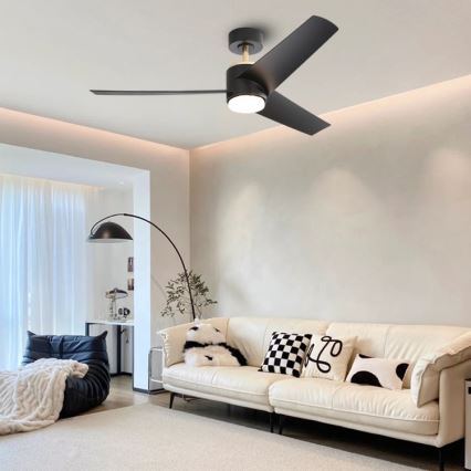 Immax NEO 07280L - LED Prigušivi stropni ventilator BEAUTY LED/18W/230V Wi-Fi Tuya crna + daljinski upravljač