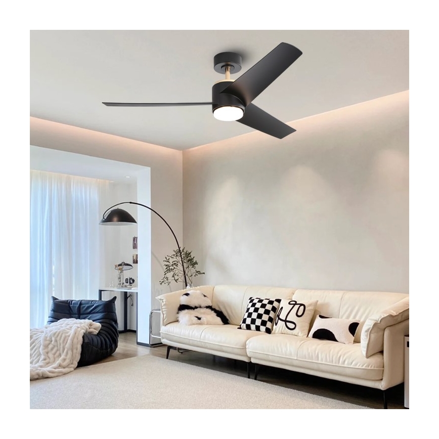 Immax NEO 07280L - LED Prigušivi stropni ventilator BEAUTY LED/18W/230V Wi-Fi Tuya crna + daljinski upravljač
