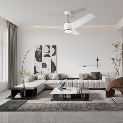 Immax NEO 07281L - LED+CCT stropni ventilator BEAUTY s mogućnošću prigušivanja LED/18W/230V 3000/4000/6000K Wi-Fi Tuya promjer 132 cm + daljinsko upravljanje