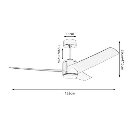 Immax NEO 07282L - LED+CCT prigušivi stropni ventilator BEAUTY LED/18W/230V 3000/4000/6000K Wi-Fi Tuya, promjer 132 cm + daljinski upravljač
