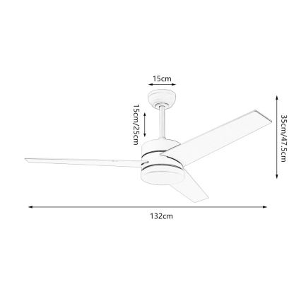 Immax NEO 07284L - LED+CCT prigušivi stropni ventilator VARIABLE LED/24W/230V 3000/4000/6000K Wi-Fi Tuya + daljinski upravljač