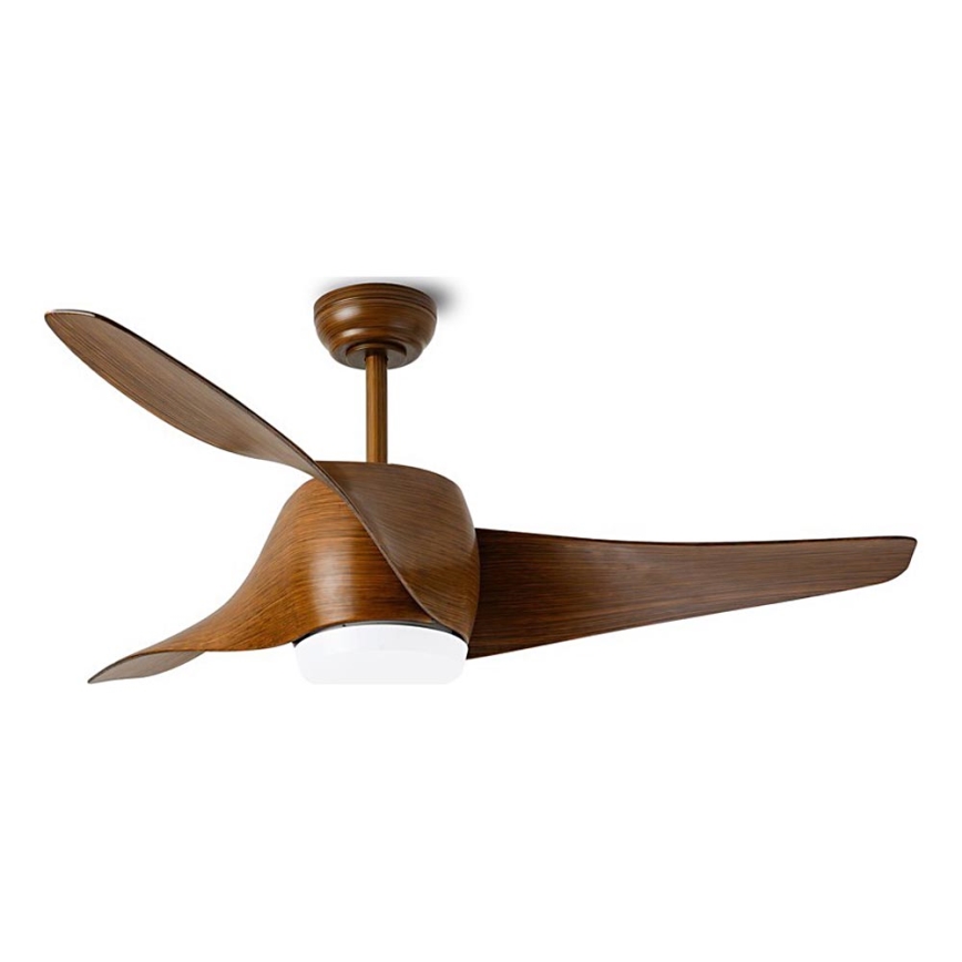 Immax NEO 07286L - LED Prigušivi stropni ventilator WAVE LED/18W/230V Wi-Fi Tuya smeđa pr. 132 cm + daljinski upravljač