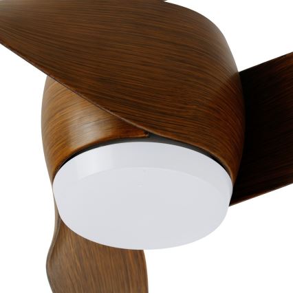 Immax NEO 07286L - LED Prigušivi stropni ventilator WAVE LED/18W/230V Wi-Fi Tuya smeđa pr. 132 cm + daljinski upravljač