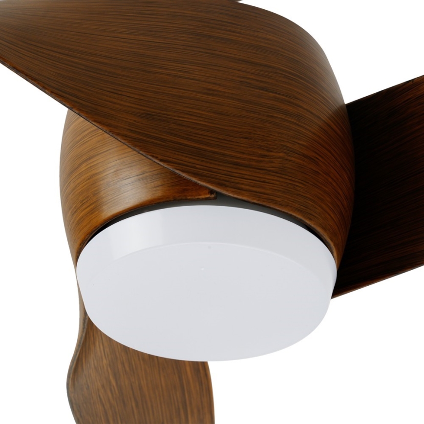 Immax NEO 07286L - LED Prigušivi stropni ventilator WAVE LED/18W/230V Wi-Fi Tuya smeđa pr. 132 cm + daljinski upravljač