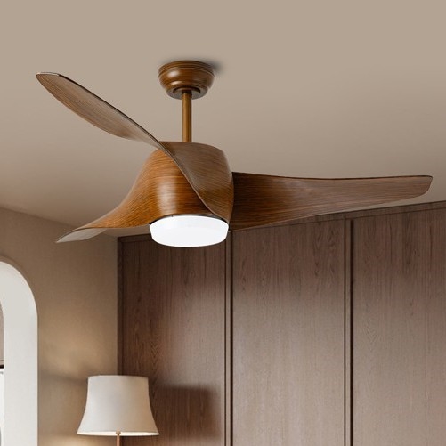 Immax NEO 07286L - LED Prigušivi stropni ventilator WAVE LED/18W/230V Wi-Fi Tuya smeđa pr. 132 cm + daljinski upravljač