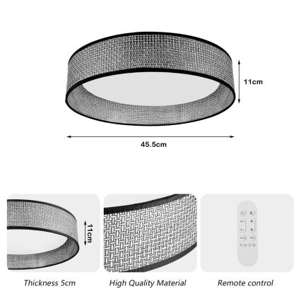 Immax NEO 07287L - LED+CCT Stropna svjetiljka s prigušivanjem LONA LED/36W/230V 3000-6000K Wi-Fi Tuya pr. 45,5 cm + daljinski upravljač