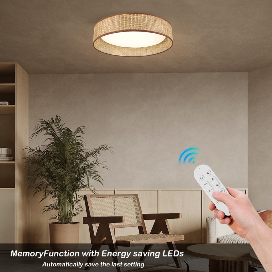 Immax NEO 07288L - LED+CCT Prigušivo stropno svjetlo LONA LED/36W/230V 3000-6000K Wi-Fi Tuya Ø 45,5 cm + daljinski upravljač