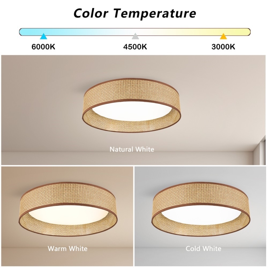 Immax NEO 07288L - LED+CCT Prigušivo stropno svjetlo LONA LED/36W/230V 3000-6000K Wi-Fi Tuya Ø 45,5 cm + daljinski upravljač
