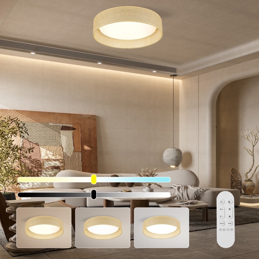 Immax NEO 07289L - LED+CCT stropno svjetlo s mogućnošću prigušivanja LONA LED/36W/230V 3000-6000K Wi-Fi Tuya promjer 45,5 cm + daljinski upravljač