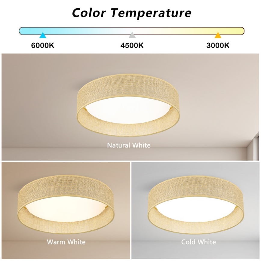 Immax NEO 07289L - LED+CCT stropno svjetlo s mogućnošću prigušivanja LONA LED/36W/230V 3000-6000K Wi-Fi Tuya promjer 45,5 cm + daljinski upravljač