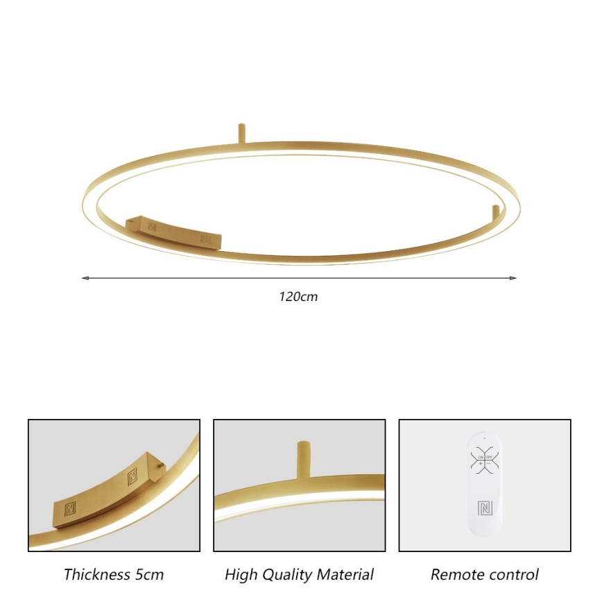 Immax NEO 07290-120G - LED+CCT prigušivo stropno LED svjetlo FINO LED/55W/230V 2700-6500K Tuya, promjer 120 cm + daljinski upravljač