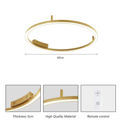 Immax NEO 07291-80G - LED+CCT Prigušiva stropna svjetiljka FINO LED/55W/230V 2700-6500K Tuya Ø 80 cm + daljinski upravljač