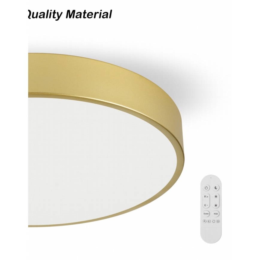 Immax NEO 07292L - LED stropno svjetlo s mogućnošću prigušivanja NEO LITE SEMPLICI LED/36W/230V 3000-6000K promjer 40 cm Wi-Fi Tuya zlatno + daljinski upravljač
