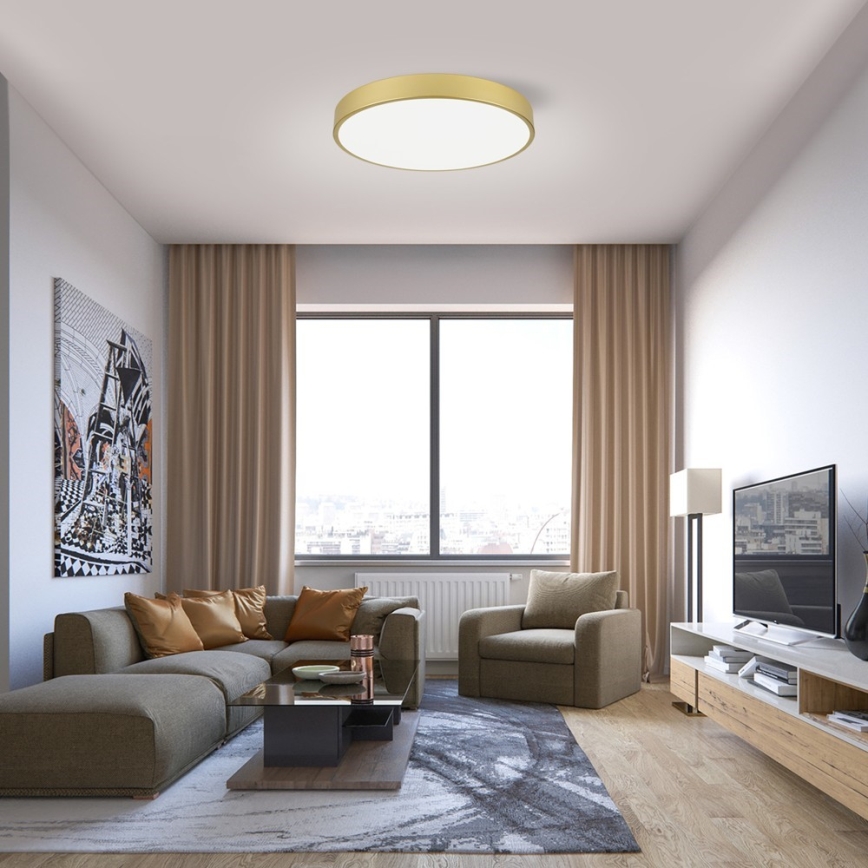 Immax NEO 07293L - prigušivo LED stropno svjetlo NEO LITE SEMPLICI LED/60W/230V 3000-6000K Ø 60 cm Wi-Fi Tuya zlatna + daljinski upravljač