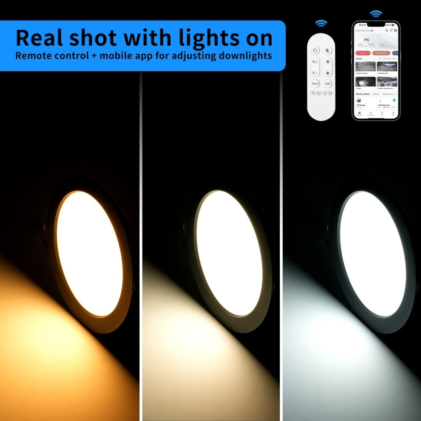 Immax NEO 07294L - LED ugradna stropna svjetiljka DOWN, s mogućnošću prigušivanja, LED/36W/230V, Wi‑Fi, Tuya Ø 23 cm, bijela