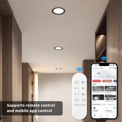 Immax NEO 07294L - LED stropna ugradna svjetiljka DOWN s mogućnošću prigušivanja LED/12W/230V Wi-Fi Tuya pr. 12 cm crna