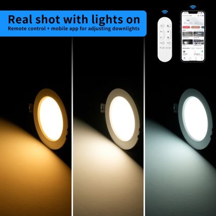 Immax NEO 07294L - prigušiva LED ugradna stropna svjetiljka DOWN LED/36W/230V Wi-Fi, Tuya  Tuya  promjer 23 cm, crna