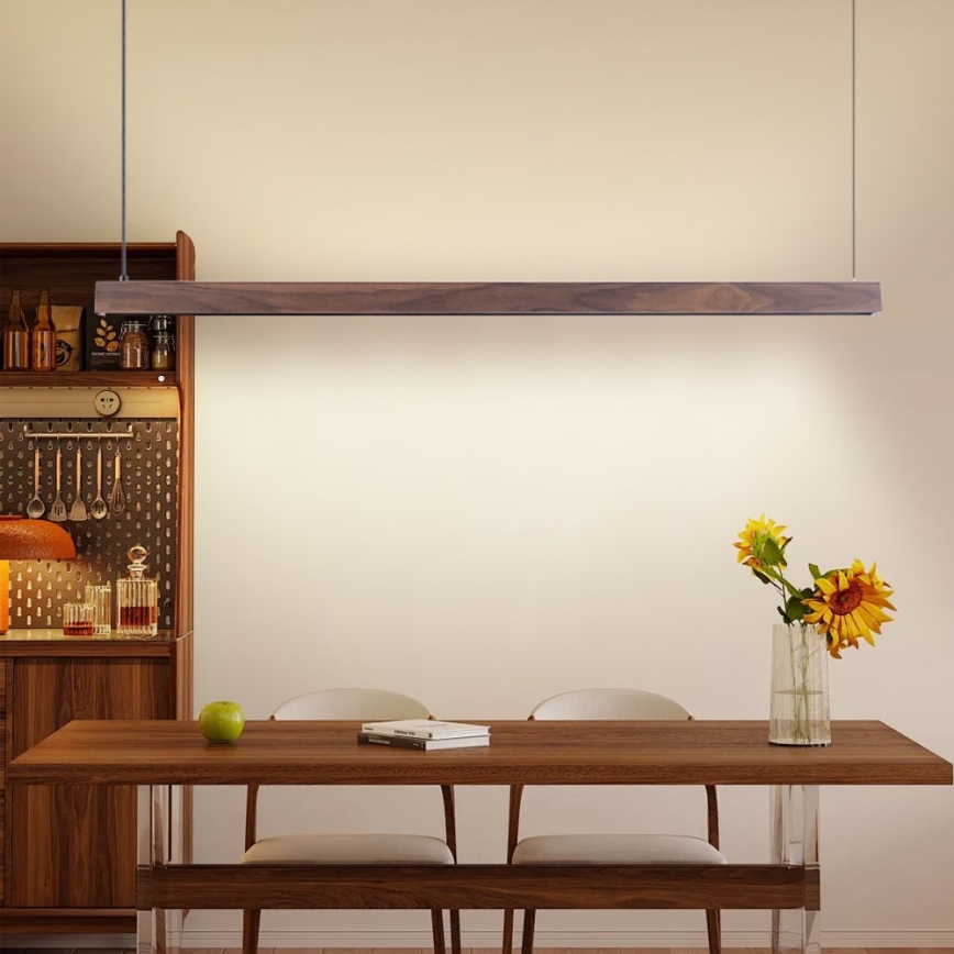 Immax NEO 07300L - prigušivi LED luster na sajli MADEIRA LED/26W/230V Wi-Fi Tuya 122 cm orah + daljinski upravljač