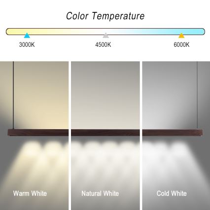 Immax NEO 07301L - LED luster s mogućnošću prigušivanja na sajli MADEIRA LED/33W/230V Wi-Fi Tuya 152 cm orah + daljinski upravljač