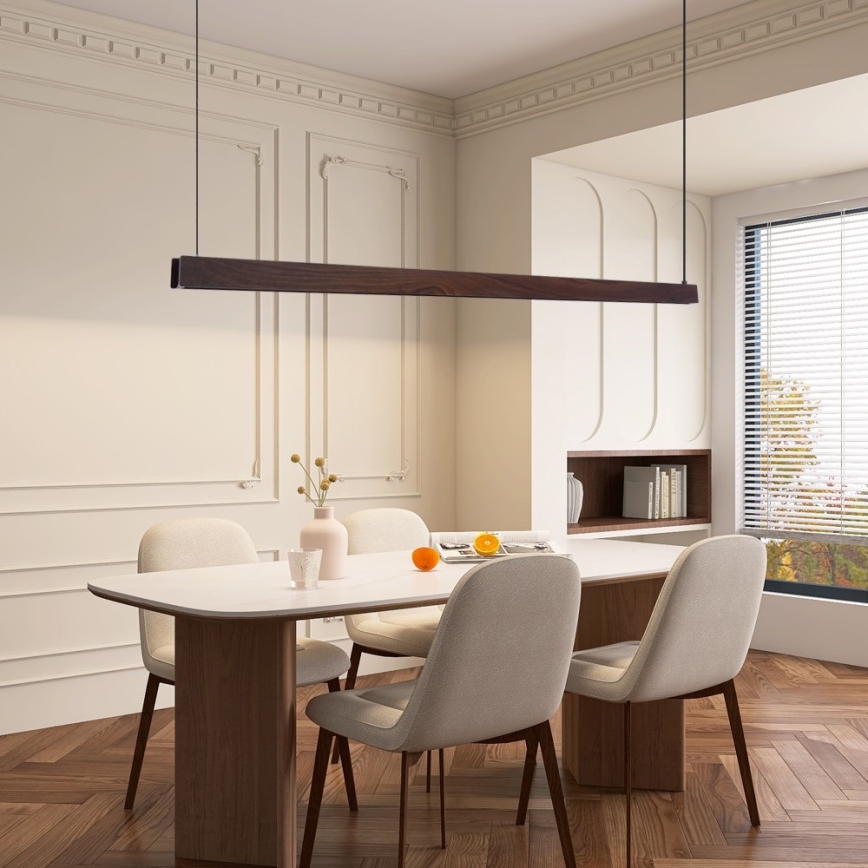 Immax NEO 07301L - LED luster s mogućnošću prigušivanja na sajli MADEIRA LED/33W/230V Wi-Fi Tuya 152 cm orah + daljinski upravljač