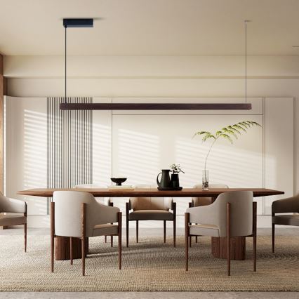 Immax NEO 07302L - LED prigušivi luster na sajli MADEIRA LED/44W/230V Wi‑Fi Tuya 202 cm orah + daljinski upravljač