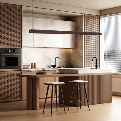 Immax NEO 07302L - LED prigušivi luster na sajli MADEIRA LED/44W/230V Wi‑Fi Tuya 202 cm orah + daljinski upravljač