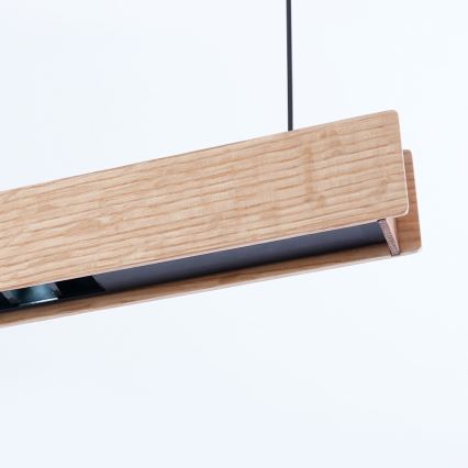 Immax NEO 07303L - LED luster na sajli MADEIRA s mogućnošću prigušivanja LED/26W/230V Wi-Fi Tuya, 122 cm, hrast + daljinski upravljač