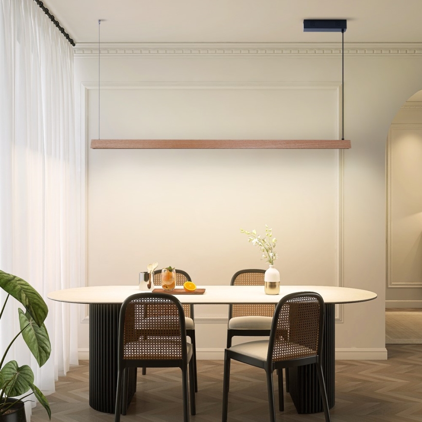 Immax NEO 07304L - LED viseći luster s mogućnošću prigušivanja na kabelu MADEIRA LED/33W/230V Wi-Fi Tuya 152 cm hrast + daljinski upravljač